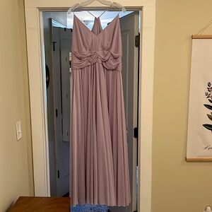 Lilac Long Spaghetti Dress from David’s Bridal- Pretty Grecian Style Size 18